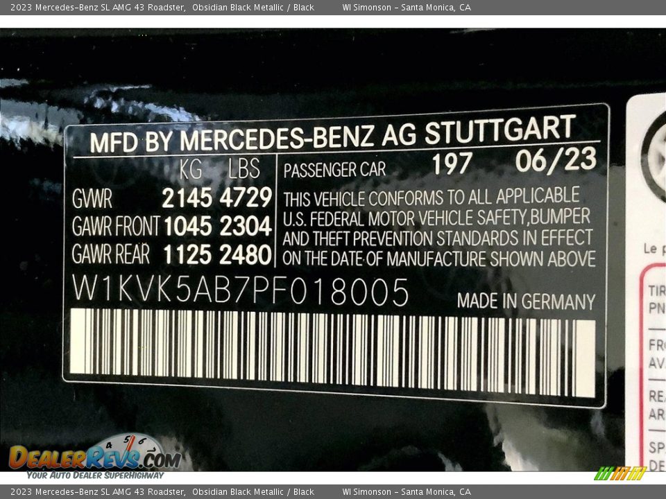2023 Mercedes-Benz SL AMG 43 Roadster Obsidian Black Metallic / Black Photo #11