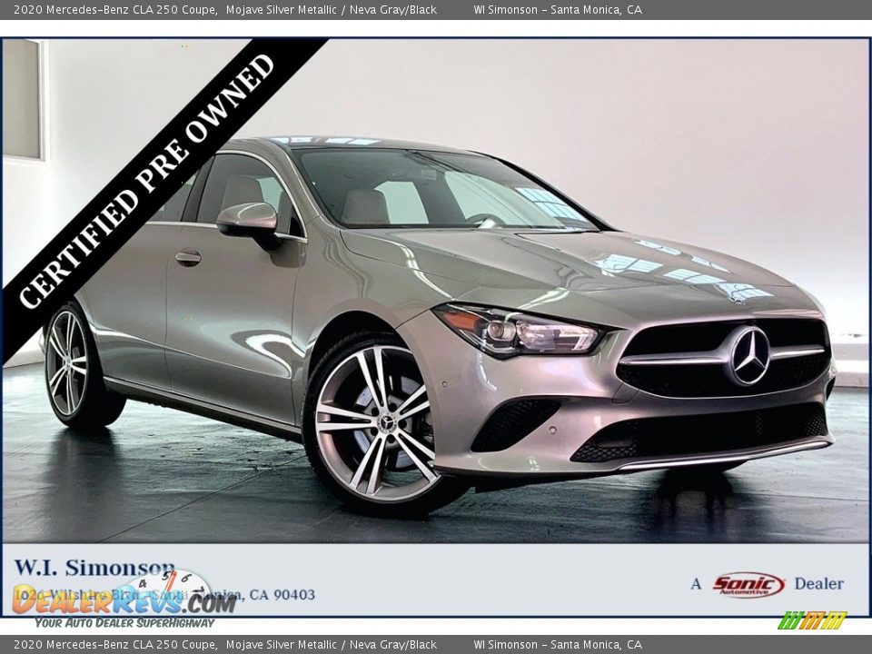 2020 Mercedes-Benz CLA 250 Coupe Mojave Silver Metallic / Neva Gray/Black Photo #1