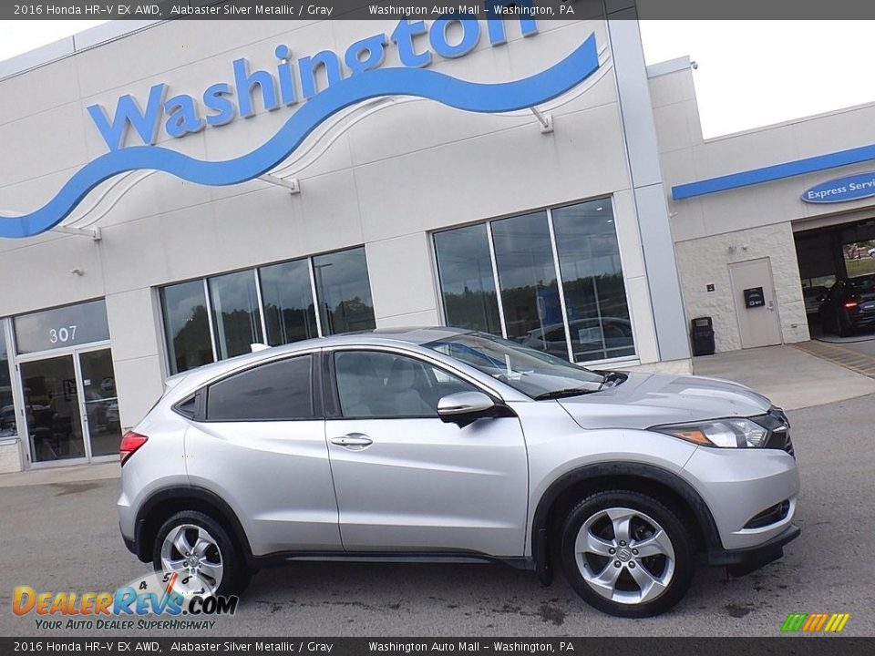 2016 Honda HR-V EX AWD Alabaster Silver Metallic / Gray Photo #2