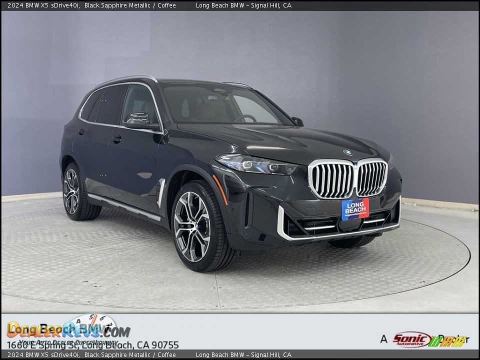 2024 BMW X5 sDrive40i Black Sapphire Metallic / Coffee Photo #1