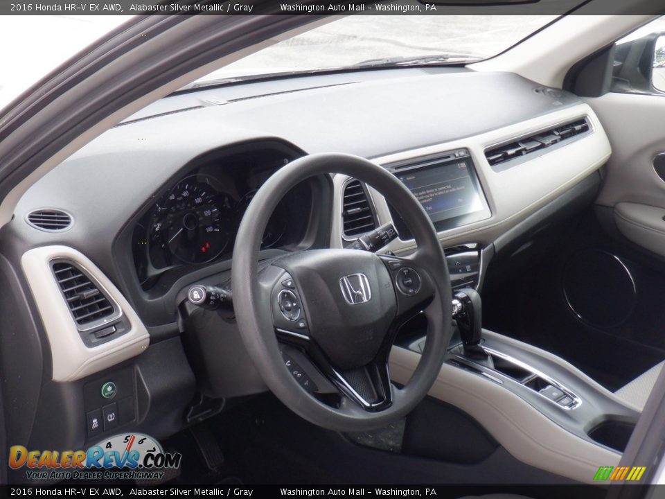 2016 Honda HR-V EX AWD Alabaster Silver Metallic / Gray Photo #19