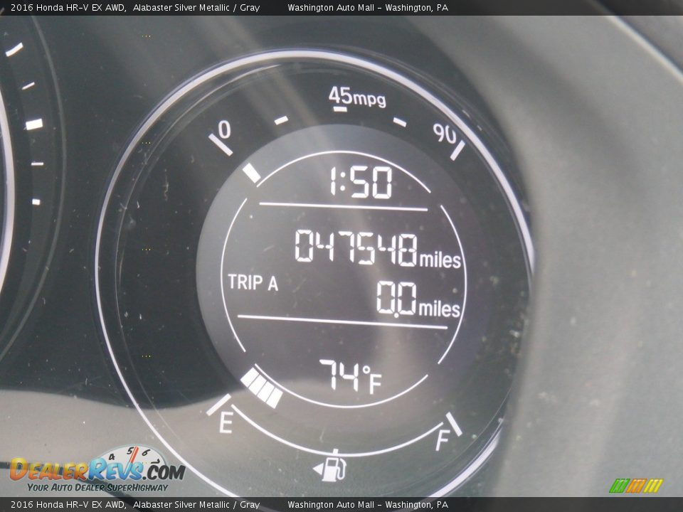 2016 Honda HR-V EX AWD Alabaster Silver Metallic / Gray Photo #32