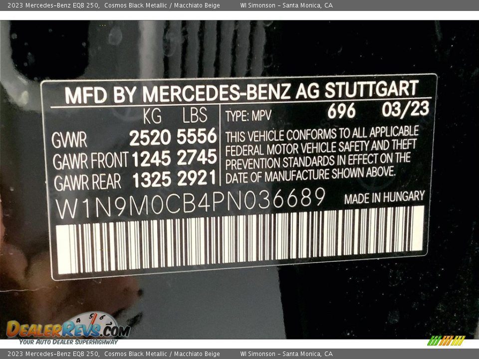 2023 Mercedes-Benz EQB 250 Cosmos Black Metallic / Macchiato Beige Photo #32