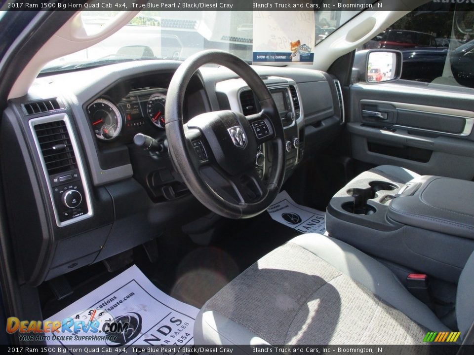 2017 Ram 1500 Big Horn Quad Cab 4x4 True Blue Pearl / Black/Diesel Gray Photo #6
