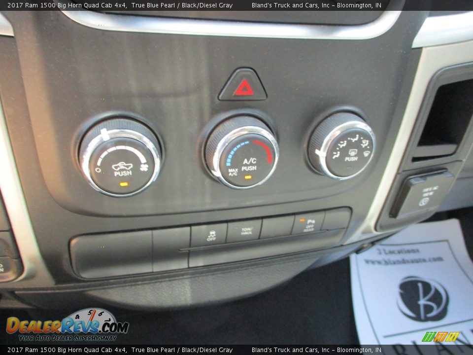 2017 Ram 1500 Big Horn Quad Cab 4x4 True Blue Pearl / Black/Diesel Gray Photo #22