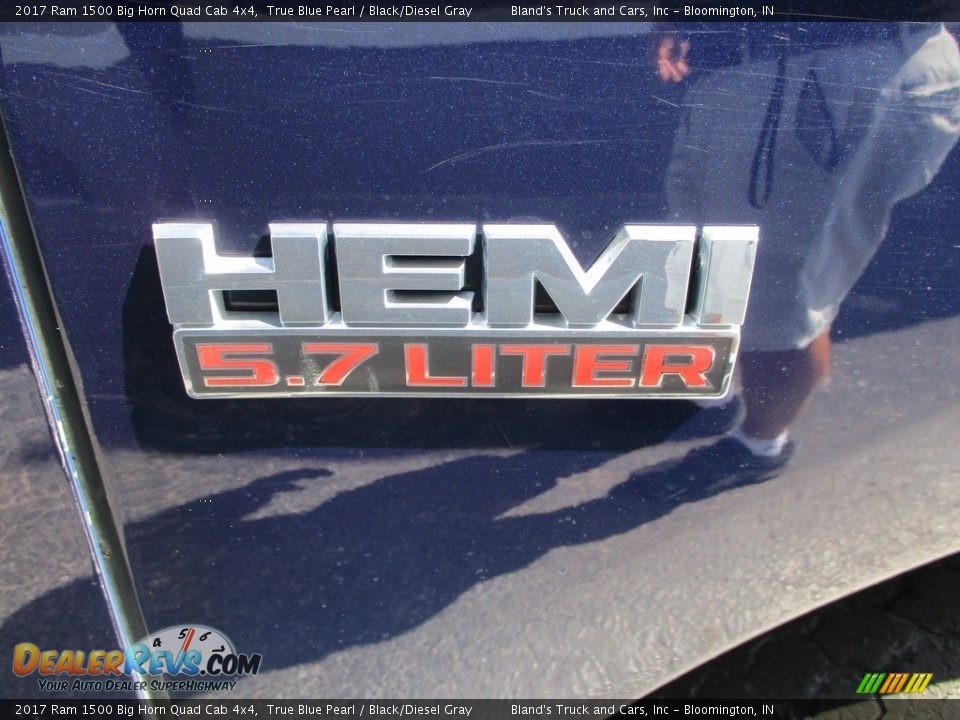 2017 Ram 1500 Big Horn Quad Cab 4x4 True Blue Pearl / Black/Diesel Gray Photo #27