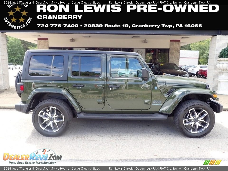 2024 Jeep Wrangler 4-Door Sport S 4xe Hybrid Sarge Green / Black Photo #1