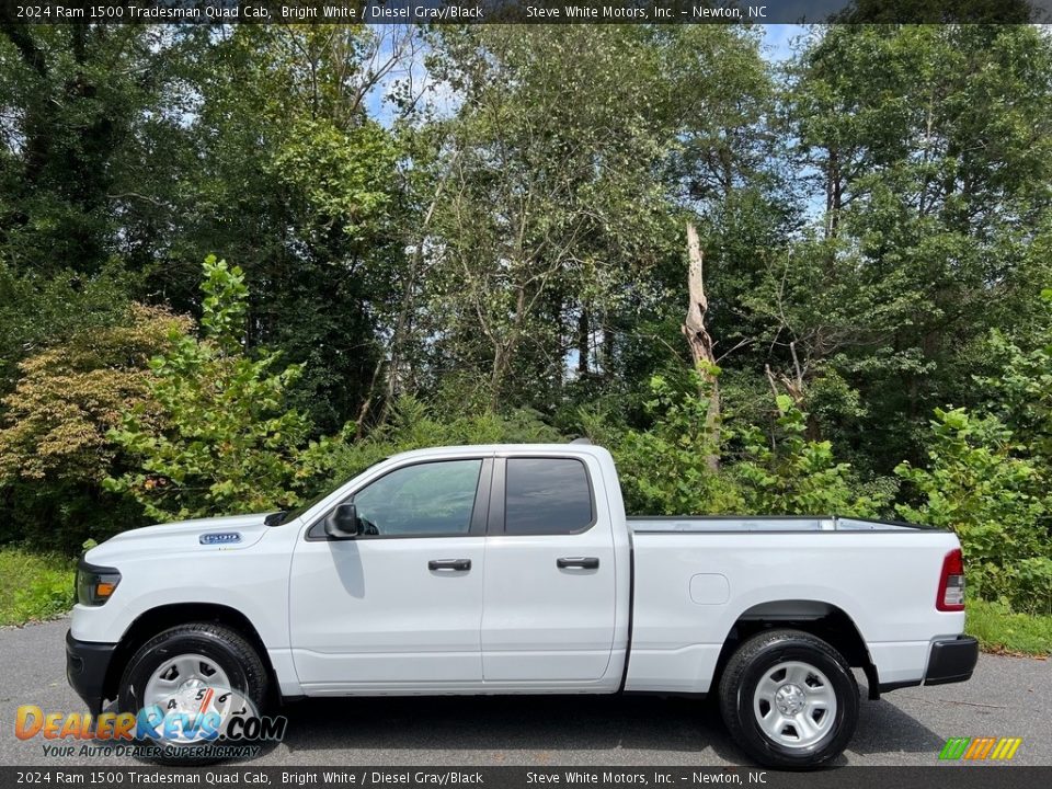 Bright White 2024 Ram 1500 Tradesman Quad Cab Photo #1