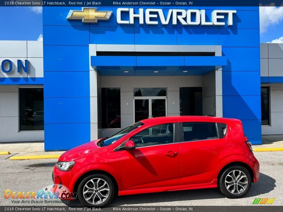 Red Hot 2018 Chevrolet Sonic LT Hatchback Photo #1