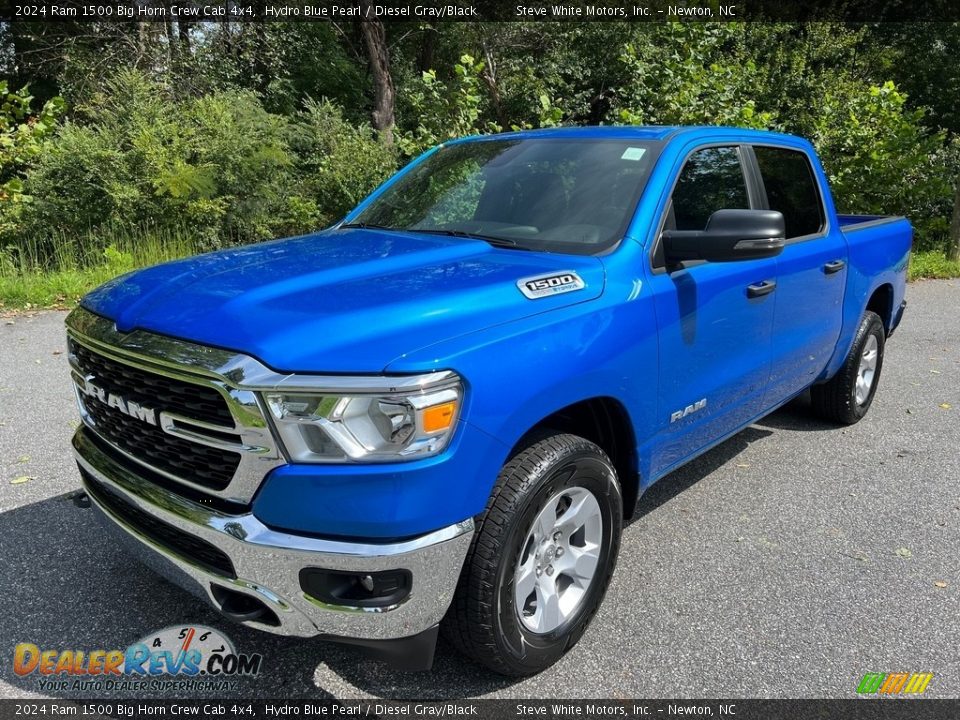 2024 Ram 1500 Big Horn Crew Cab 4x4 Hydro Blue Pearl / Diesel Gray/Black Photo #2