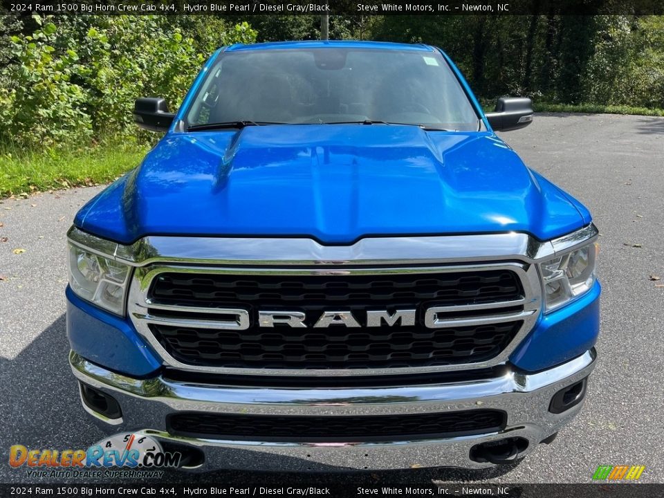 2024 Ram 1500 Big Horn Crew Cab 4x4 Hydro Blue Pearl / Diesel Gray/Black Photo #3