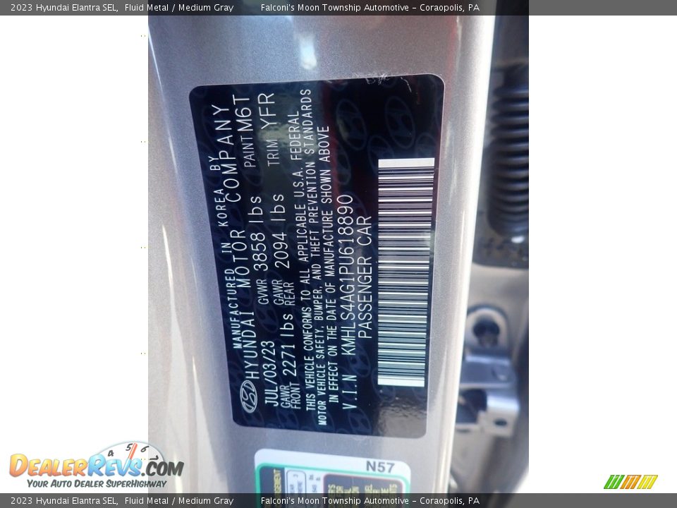 2023 Hyundai Elantra SEL Fluid Metal / Medium Gray Photo #18