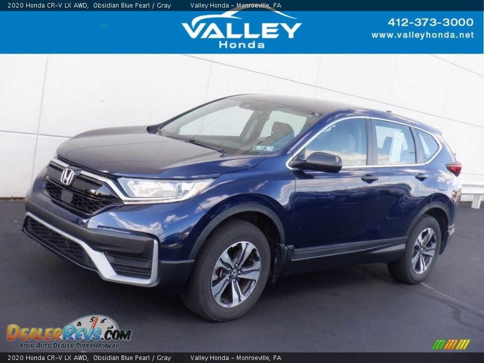 2020 Honda CR-V LX AWD Obsidian Blue Pearl / Gray Photo #1