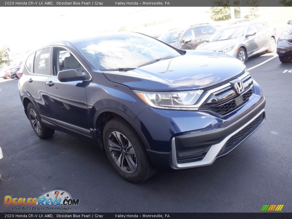 2020 Honda CR-V LX AWD Obsidian Blue Pearl / Gray Photo #4