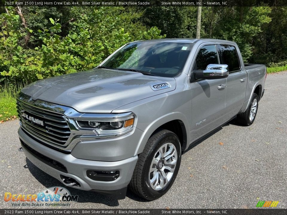 2023 Ram 1500 Long Horn Crew Cab 4x4 Billet Silver Metallic / Black/New Saddle Photo #2