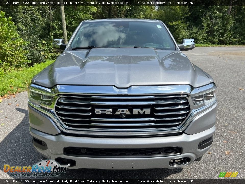 2023 Ram 1500 Long Horn Crew Cab 4x4 Billet Silver Metallic / Black/New Saddle Photo #3