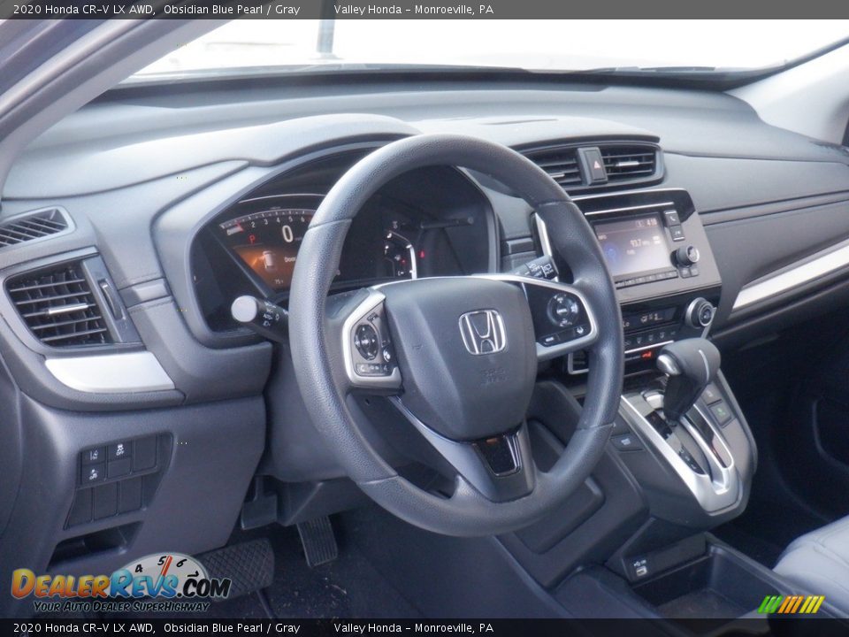 2020 Honda CR-V LX AWD Obsidian Blue Pearl / Gray Photo #9