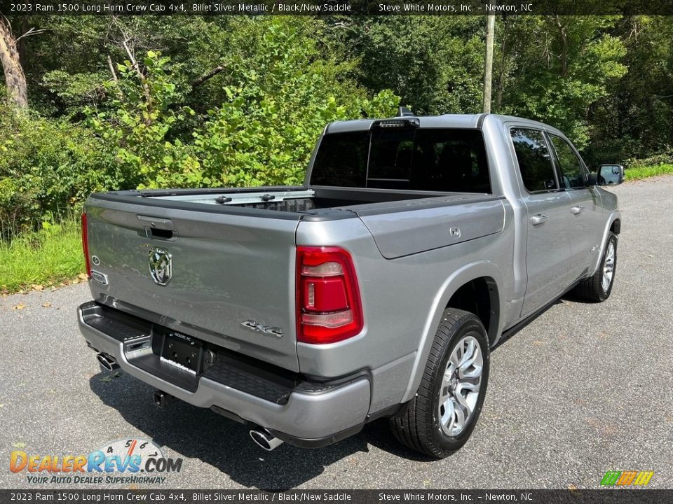 2023 Ram 1500 Long Horn Crew Cab 4x4 Billet Silver Metallic / Black/New Saddle Photo #6