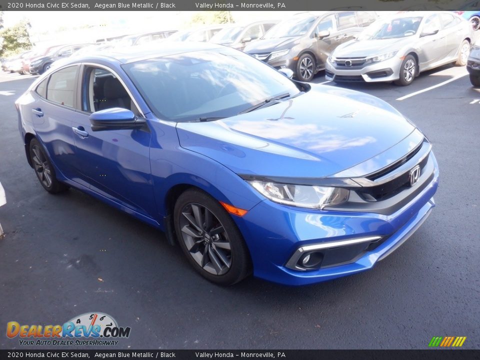 2020 Honda Civic EX Sedan Aegean Blue Metallic / Black Photo #3