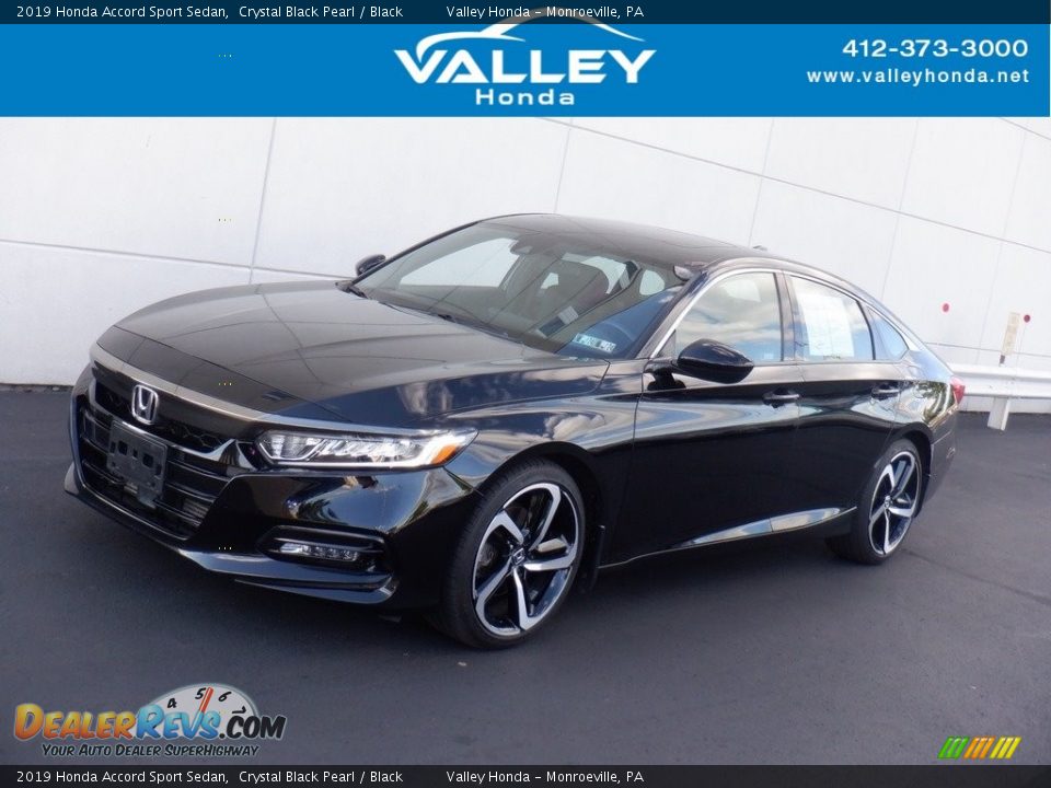 2019 Honda Accord Sport Sedan Crystal Black Pearl / Black Photo #1