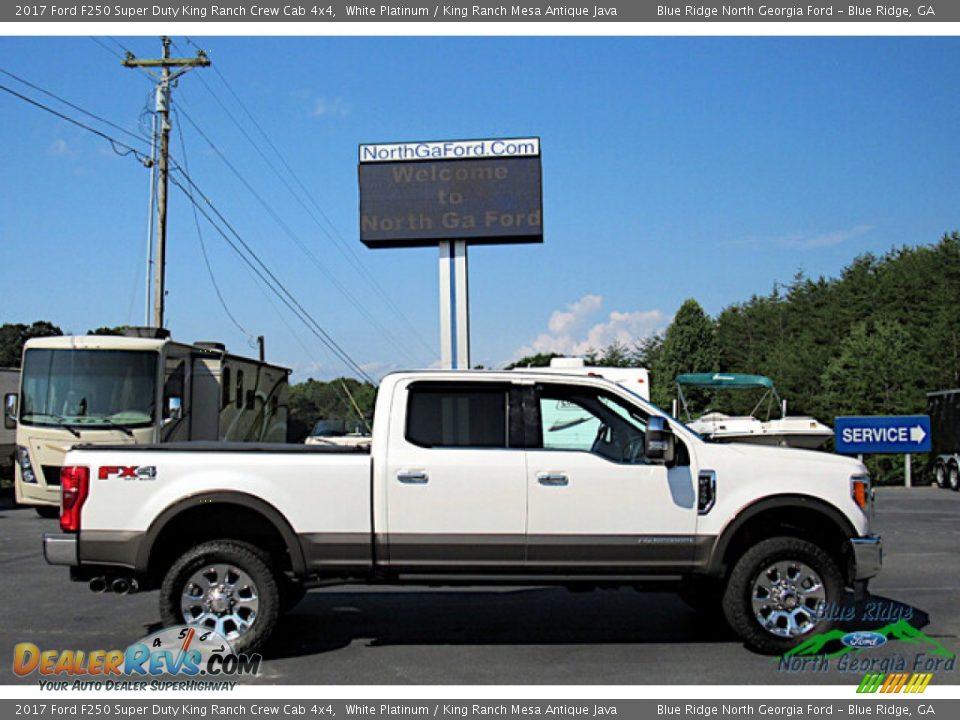 2017 Ford F250 Super Duty King Ranch Crew Cab 4x4 White Platinum / King Ranch Mesa Antique Java Photo #7