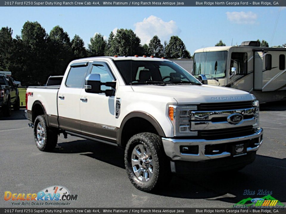 2017 Ford F250 Super Duty King Ranch Crew Cab 4x4 White Platinum / King Ranch Mesa Antique Java Photo #8