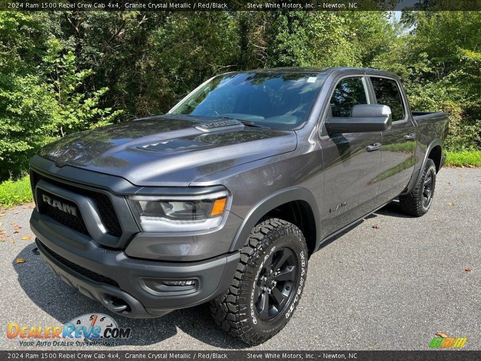 2024 Ram 1500 Rebel Crew Cab 4x4 Granite Crystal Metallic / Red/Black Photo #2