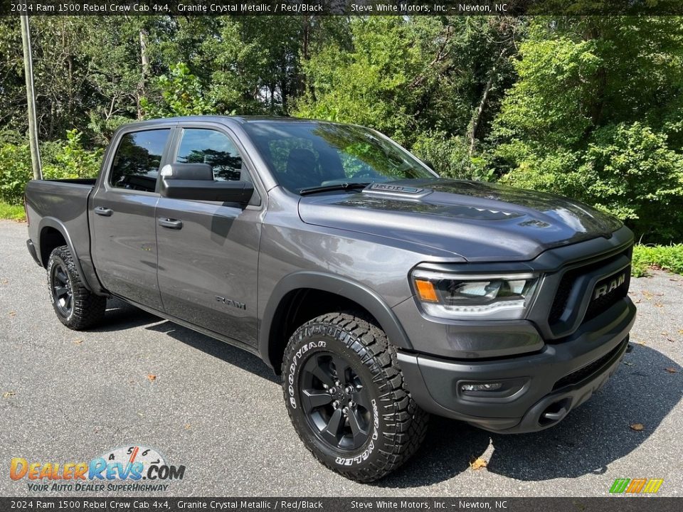 2024 Ram 1500 Rebel Crew Cab 4x4 Granite Crystal Metallic / Red/Black Photo #4