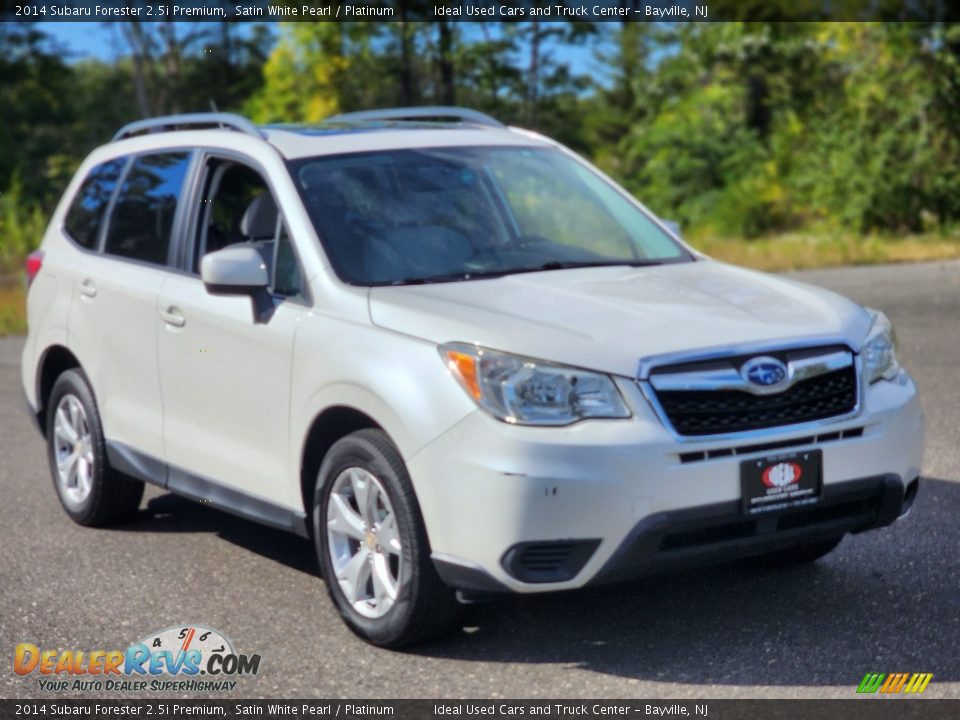 2014 Subaru Forester 2.5i Premium Satin White Pearl / Platinum Photo #2