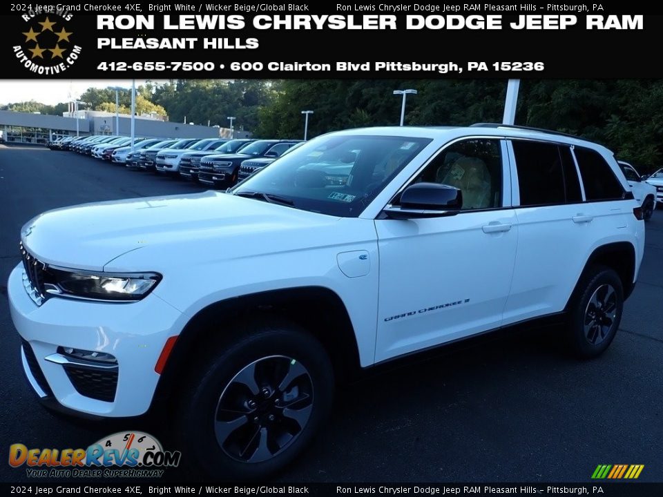 2024 Jeep Grand Cherokee 4XE Bright White / Wicker Beige/Global Black Photo #1