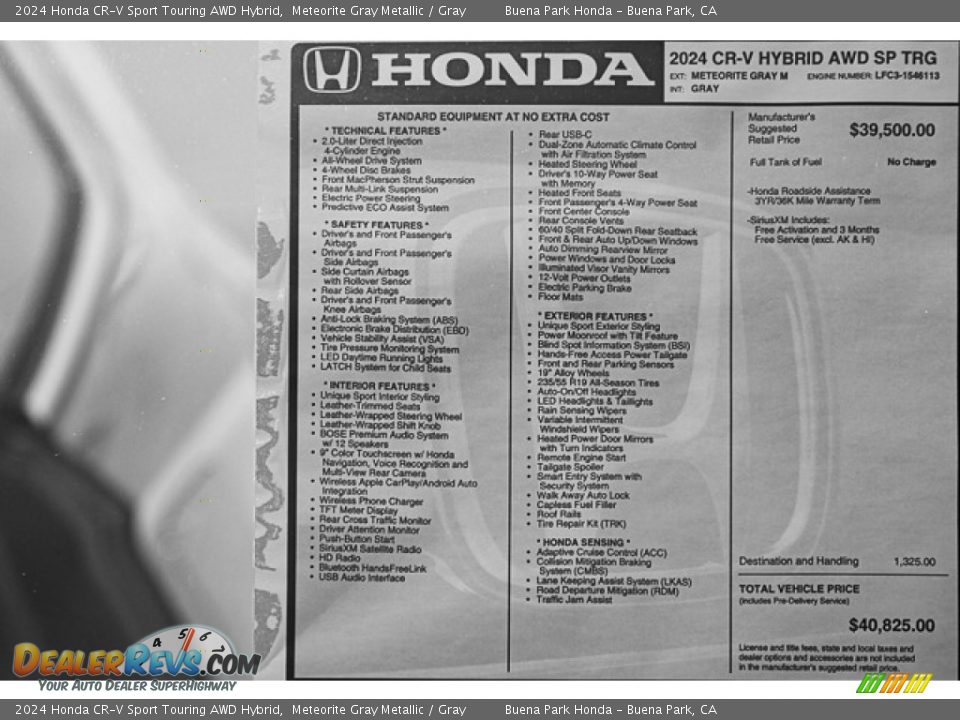 2024 Honda CR-V Sport Touring AWD Hybrid Window Sticker Photo #36