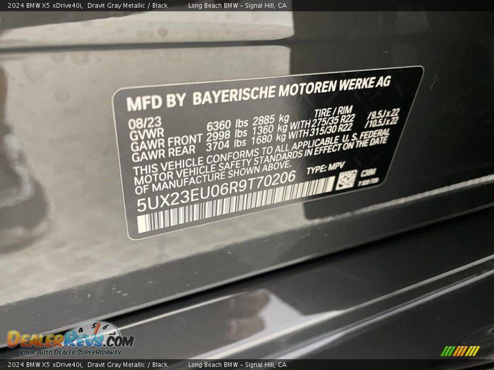 2024 BMW X5 xDrive40i Dravit Gray Metallic / Black Photo #26