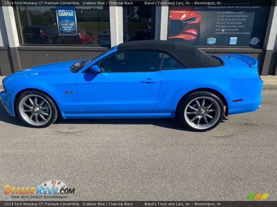 2014 Ford Mustang GT Premium Convertible Grabber Blue / Charcoal Black Photo #1