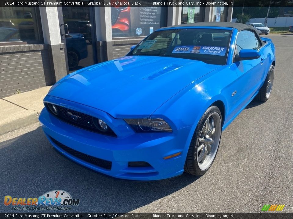 2014 Ford Mustang GT Premium Convertible Grabber Blue / Charcoal Black Photo #3