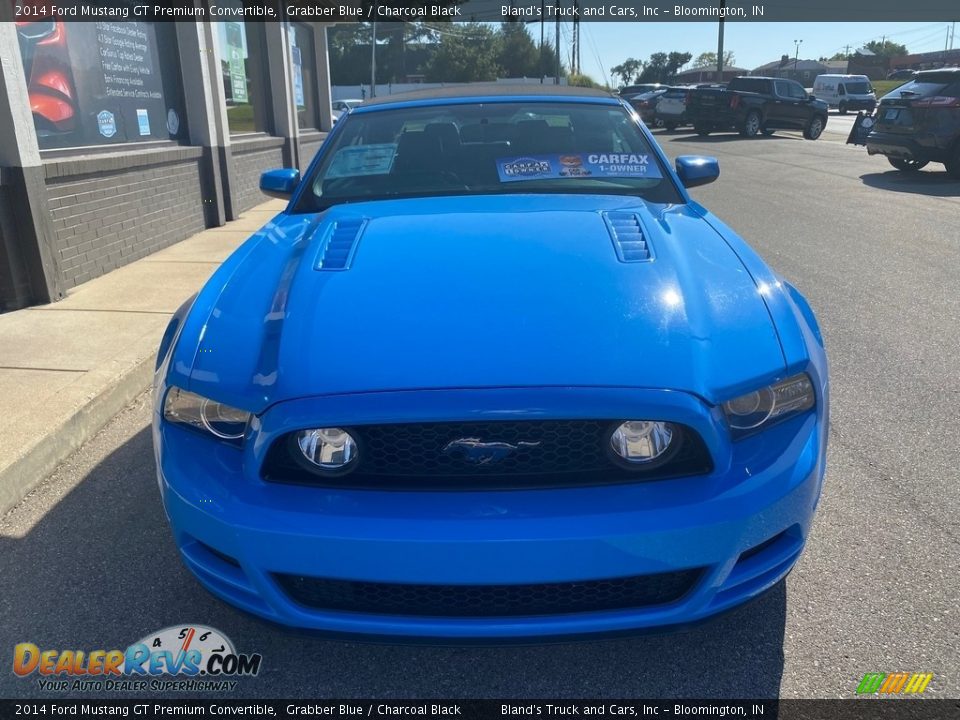 2014 Ford Mustang GT Premium Convertible Grabber Blue / Charcoal Black Photo #5