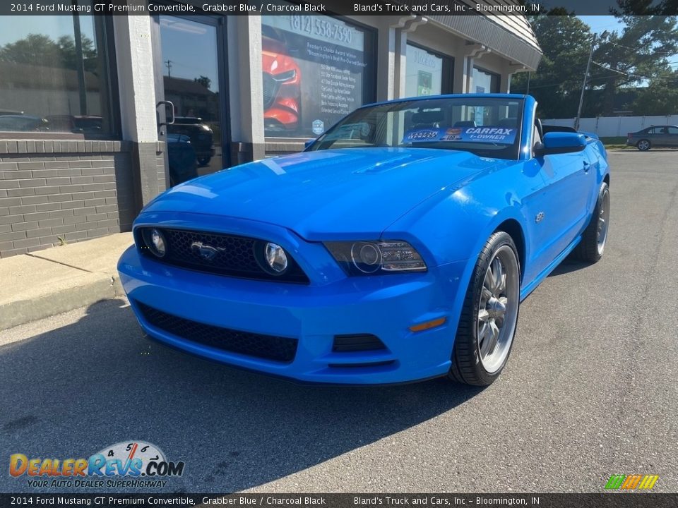 2014 Ford Mustang GT Premium Convertible Grabber Blue / Charcoal Black Photo #10