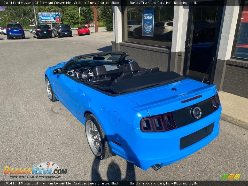2014 Ford Mustang GT Premium Convertible Grabber Blue / Charcoal Black Photo #11