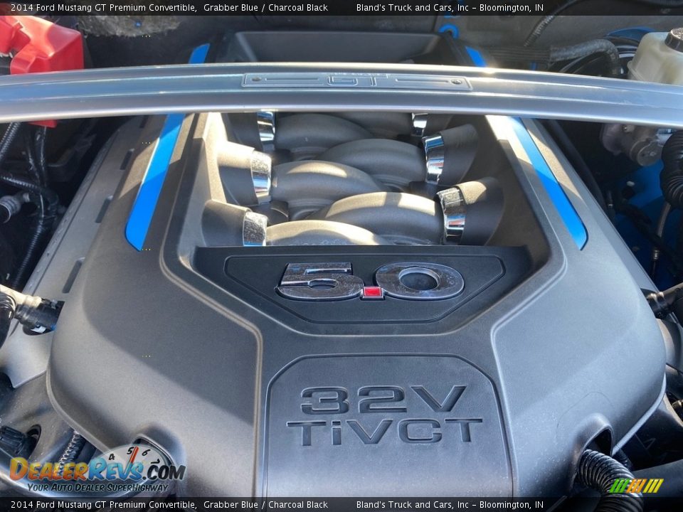 2014 Ford Mustang GT Premium Convertible Grabber Blue / Charcoal Black Photo #15