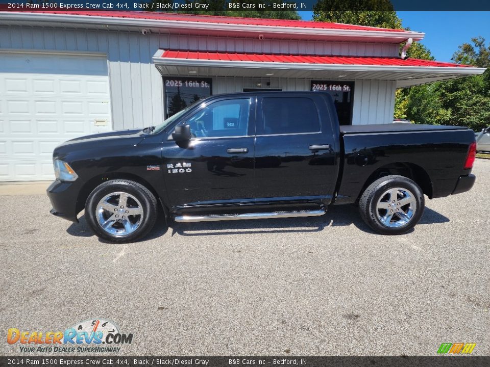 2014 Ram 1500 Express Crew Cab 4x4 Black / Black/Diesel Gray Photo #1