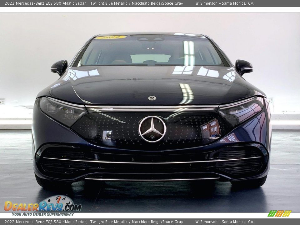 2022 Mercedes-Benz EQS 580 4Matic Sedan Twilight Blue Metallic / Macchiato Beige/Space Gray Photo #2