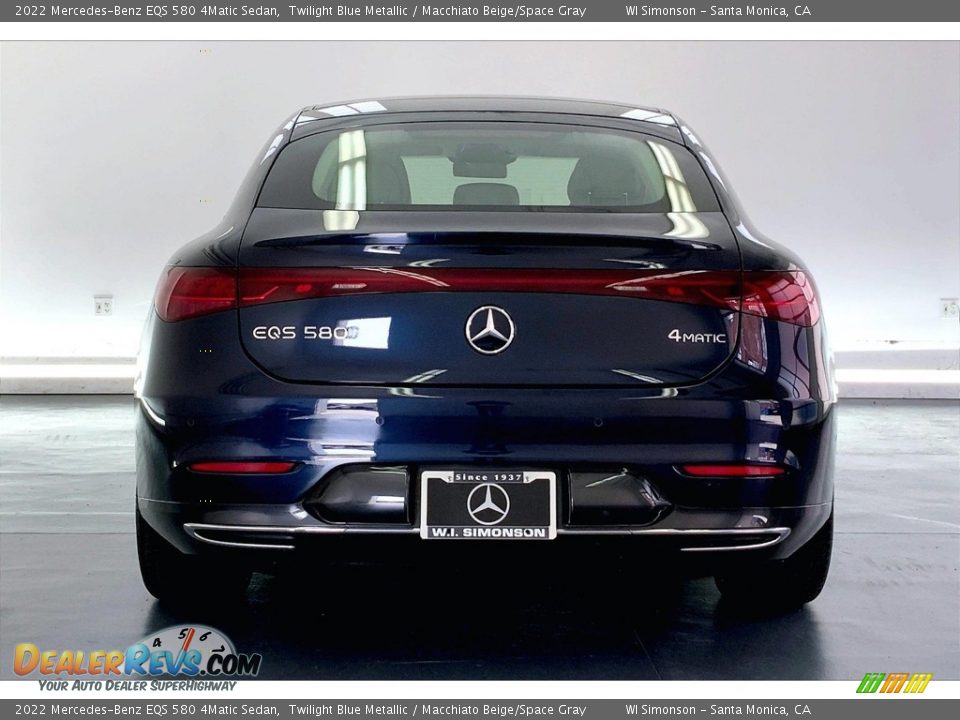 2022 Mercedes-Benz EQS 580 4Matic Sedan Twilight Blue Metallic / Macchiato Beige/Space Gray Photo #3