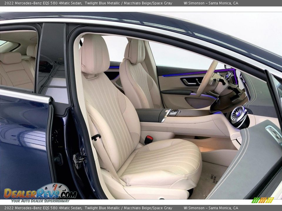 2022 Mercedes-Benz EQS 580 4Matic Sedan Twilight Blue Metallic / Macchiato Beige/Space Gray Photo #6