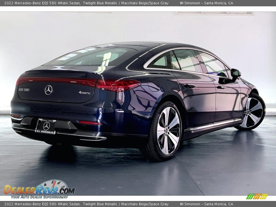 2022 Mercedes-Benz EQS 580 4Matic Sedan Twilight Blue Metallic / Macchiato Beige/Space Gray Photo #12