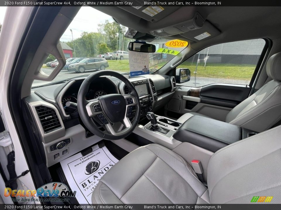 Medium Earth Gray Interior - 2020 Ford F150 Lariat SuperCrew 4x4 Photo #14