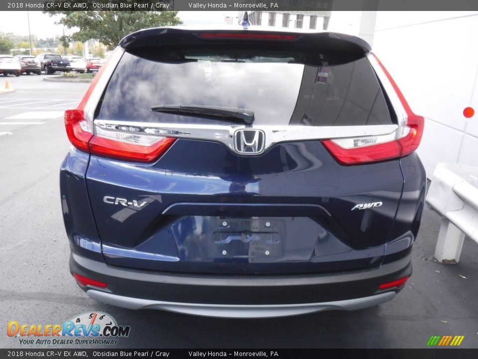 2018 Honda CR-V EX AWD Obsidian Blue Pearl / Gray Photo #9