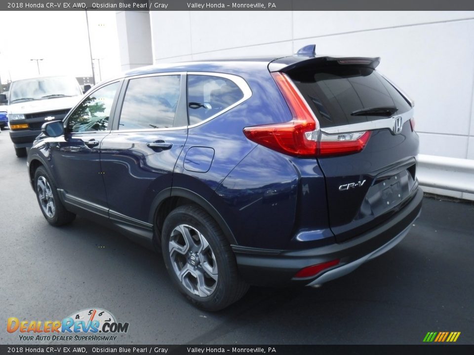 2018 Honda CR-V EX AWD Obsidian Blue Pearl / Gray Photo #10