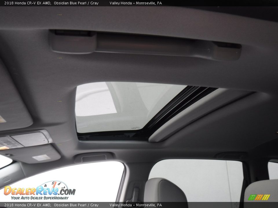 2018 Honda CR-V EX AWD Obsidian Blue Pearl / Gray Photo #14