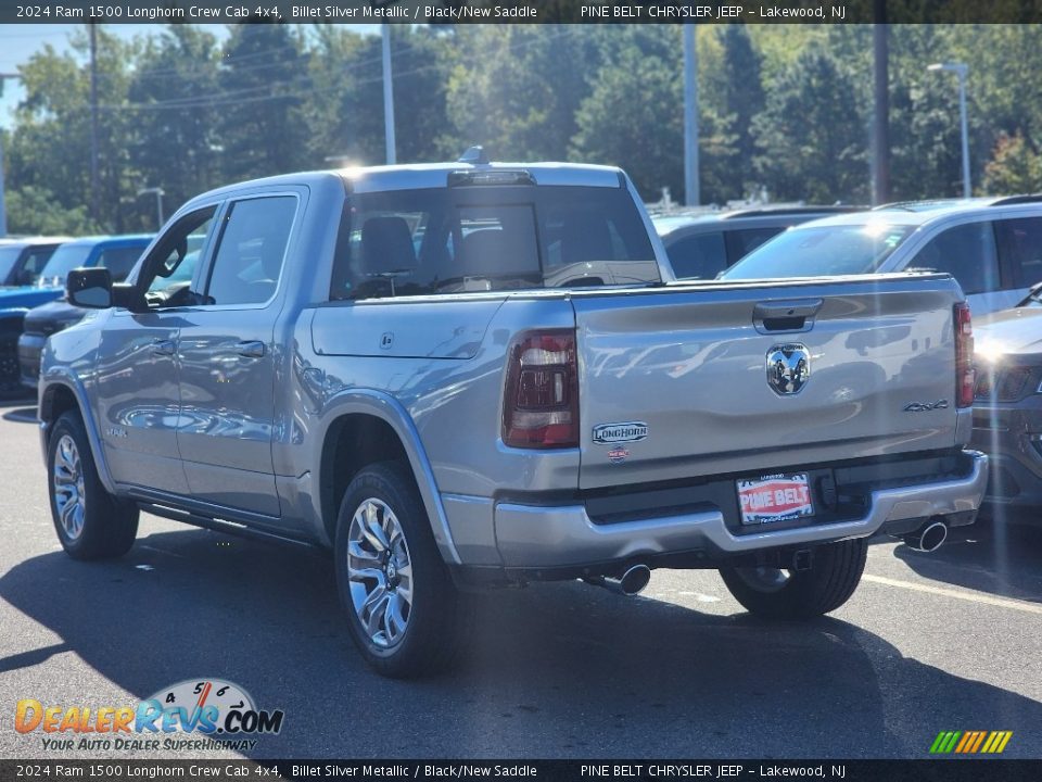 2024 Ram 1500 Longhorn Crew Cab 4x4 Billet Silver Metallic / Black/New Saddle Photo #4