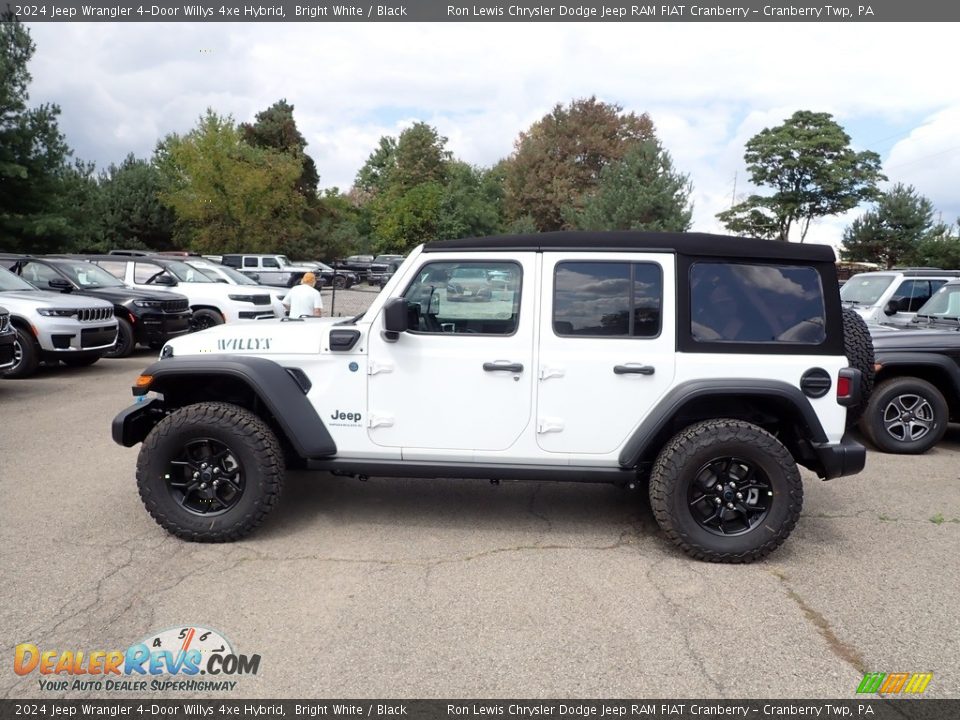 2024 Jeep Wrangler 4-Door Willys 4xe Hybrid Bright White / Black Photo #2