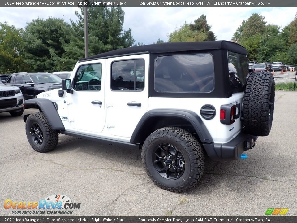 2024 Jeep Wrangler 4-Door Willys 4xe Hybrid Bright White / Black Photo #3